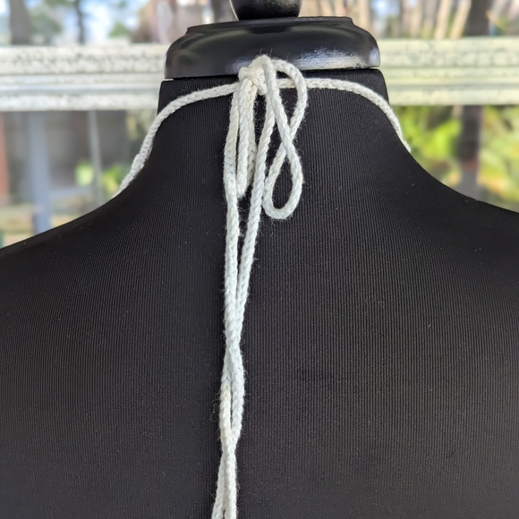 🦋 3 for $20!!!H&M X Coachella Medium Black & White Halter Top Crochet Hippie - Picture 6 of 13